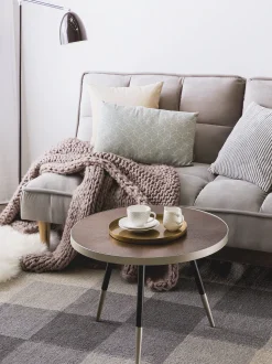 Beliani Sohvapoyta Tumma Puu/Hopea Ramona Hot