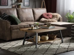 Beliani Sohvapoyta Tumma Puu/Musta Carlin Sale