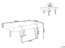 Beliani Sohvapoyta Tumma Puu/Musta Adena Best Sale