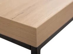 Beliani Sohvapoyta Vaalea Puu/Musta Delano Shop