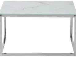 Beliani Sohvapoytasetti Rosteri Marmorikuvio Valkoinen/Hopea 2 Kpl Brea Cheap