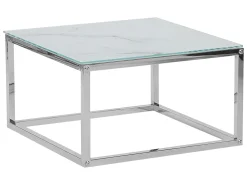 Beliani Sohvapoytasetti Rosteri Marmorikuvio Valkoinen/Hopea 2 Kpl Brea Cheap