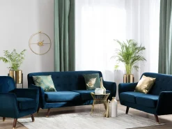 Beliani Sohvaryhma Samettinen Sininen Bodo Discount