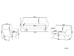 Beliani Sohvaryhma Samettinen Sininen Bodo Discount