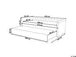 Beliani Sohvasanky Kangas Lisavuode Vaaleanharmaa 80 X 200 Cm Libourne Fashion