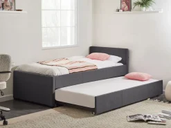 Beliani Sohvasanky Kangas Lisavuode Tummanharmaa 90 X 200 Cm Marmande Flash Sale