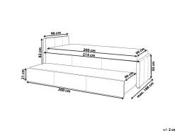 Beliani Sohvasanky Kangas Lisavuode Tummanharmaa 90 X 200 Cm Marmande Flash Sale