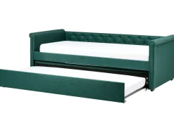 Beliani Sohvasanky Kangas Lisavuode Tummanvihrea 90 X 200 Cm Libourne Fashion