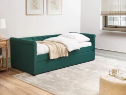 Beliani Sohvasanky Kangas Lisavuode Tummanvihrea 90 X 200 Cm Libourne Fashion