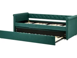 Beliani Sohvasanky Kangas Lisavuode Tummanvihrea 90 X 200 Cm Libourne Fashion