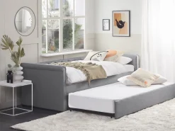 Beliani Sohvasanky Kangas Lisavuode Vaaleanharmaa 90 X 200 Cm Libourne Outlet