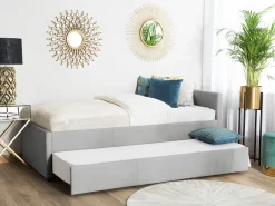 Beliani Sohvasanky Kangas Lisavuode Vaaleanharmaa 80 X 200 Cm Marmande Discount