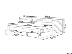 Beliani Sohvasanky Levitettava Säilytystila Harmaa 90/180 X 200 Cm Cahors Outlet