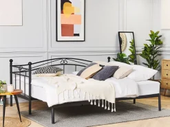 Beliani Sohvasanky Metalli Levitettava Musta 90/180 X 200 Cm Tulle Shop