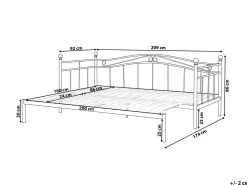 Beliani Sohvasanky Metalli Levitettava Musta 80/160 X 200 Cm Tulle New