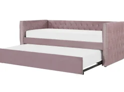 Beliani Sohvasanky Sametti Lisavuode Vaaleanpunainen 90 X 200 Cm Gassin Online