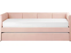 Beliani Sohvasanky Sametti Lisavuode Pastellipinkki 90 X 200 Cm Chavonne Outlet