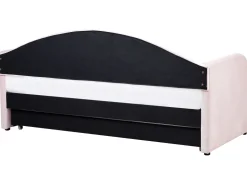 Beliani Sohvasanky Sametti Lisavuode Pastellipinkki 90 X 200 Cm Eyburie Shop