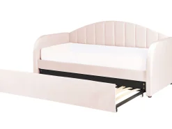 Beliani Sohvasanky Sametti Lisavuode Pastellipinkki 90 X 200 Cm Eyburie Shop