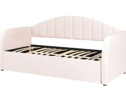 Beliani Sohvasanky Sametti Lisavuode Pastellipinkki 90 X 200 Cm Eyburie Shop