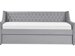 Beliani Sohvasanky Sametti Lisavuode Vaaleanharmaa 90 X 200 Cm Montargis Clearance