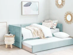 Beliani Sohvasanky Sametti Lisavuode Mintunvihrea 90 X 200 Cm Chavonne Best Sale