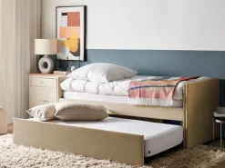 Beliani Sohvasanky Sametti Lisavuode Beige 90 X 200 Cm Troyes New