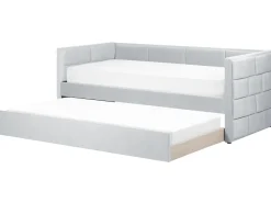 Beliani Sohvasanky Sametti Lisavuode Vaaleanharmaa 90 X 200 Cm Chavonne Flash Sale