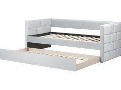 Beliani Sohvasanky Sametti Lisavuode Vaaleanharmaa 90 X 200 Cm Chavonne Flash Sale