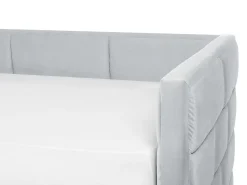 Beliani Sohvasanky Sametti Lisavuode Vaaleanharmaa 90 X 200 Cm Chavonne Flash Sale