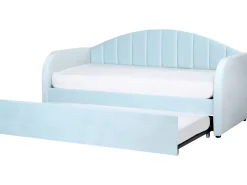 Beliani Sohvasanky Sametti Lisavuode Vaaleansininen 90 X 200 Cm Eyburie Shop