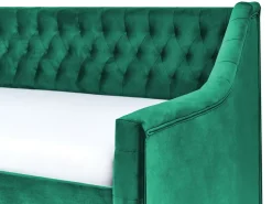 Beliani Sohvasanky Sametti Lisavuode Smaragdinvihrea 90 X 200 Cm Montargis Best Sale