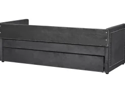 Beliani Sohvasanky Vakosametti Lisavuode Tummanharmaa 90 X 200 Cm Mimizan Cheap