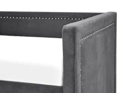 Beliani Sohvasanky Vakosametti Lisavuode Tummanharmaa 90 X 200 Cm Mimizan Cheap