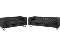 Beliani Sohvasetti Musta Vissland New