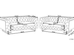 Beliani Sohvasetti Musta Vissland New