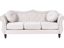 Beliani Sohvasetti Samettinen Beige Skien Store