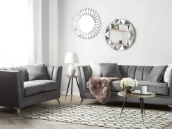 Beliani Sohvasetti Samettinen Harmaa Gaula Cheap