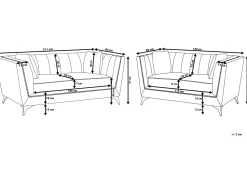 Beliani Sohvasetti Samettinen Harmaa Gaula Cheap