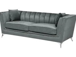 Beliani Sohvasetti Samettinen Harmaa Gaula Cheap