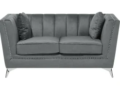 Beliani Sohvasetti Samettinen Harmaa Gaula Cheap