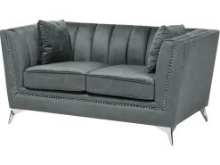 Beliani Sohvasetti Samettinen Harmaa Gaula Cheap