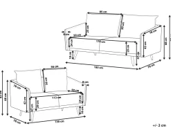 Beliani Sohvasetti Samettinen Laivastonsininen Maura New