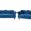 Beliani Sohvasetti Samettinen Sininen Skien Cheap