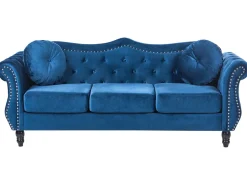 Beliani Sohvasetti Samettinen Sininen Skien Cheap