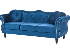 Beliani Sohvasetti Samettinen Sininen Skien Cheap