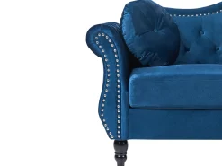 Beliani Sohvasetti Samettinen Sininen Skien Cheap