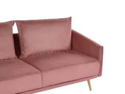 Beliani Sohvasetti Samettinen Vaaleanpunainen Maura New