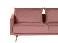 Beliani Sohvasetti Samettinen Vaaleanpunainen Maura New