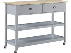 Beliani Tarjoiluvaunu 2 Laatikkoa Vaalea Puu/Harmaa Navarino Best Sale